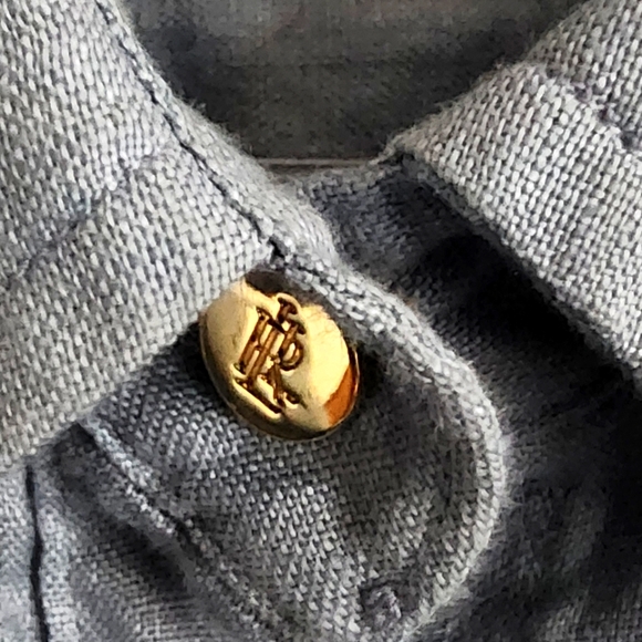 Lauren Ralph Lauren Chambray / Linen tie waist blouse - Picture 3 of 3